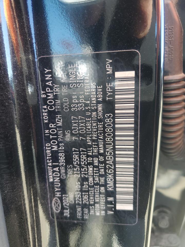 2022 HYUNDAI KONA SEL VIN:KM8K62AB5NU808083