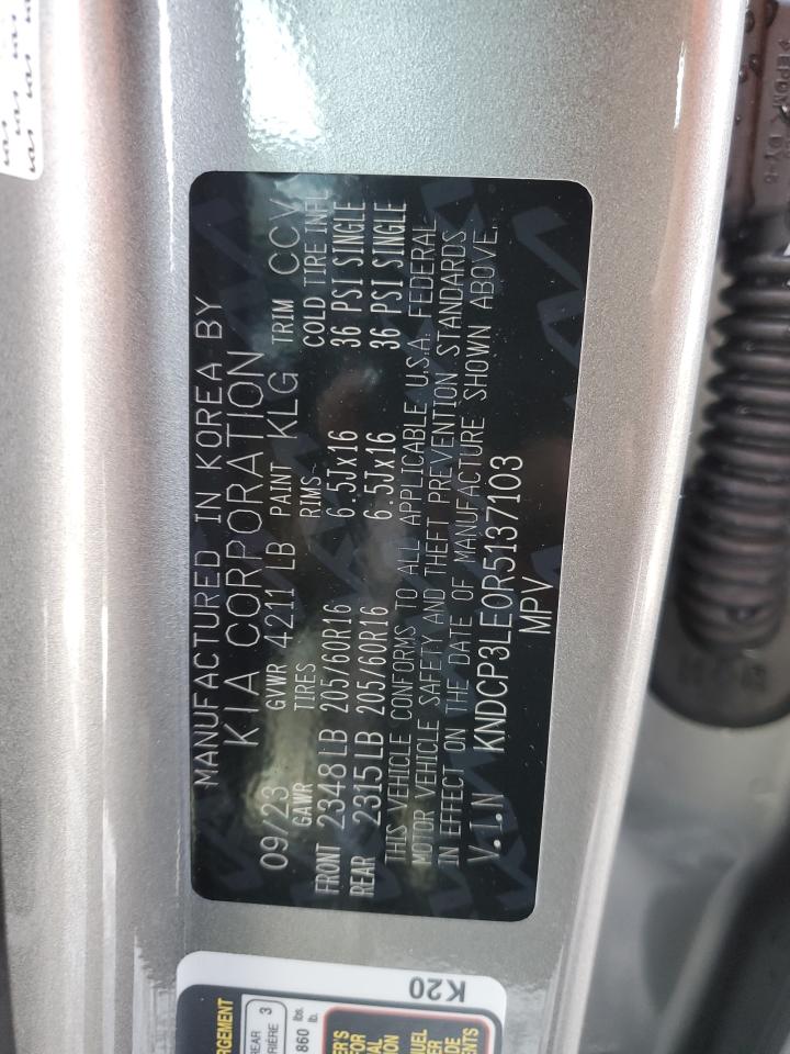 2024 KIA NIRO LX VIN:KNDCP3LE0R5137103