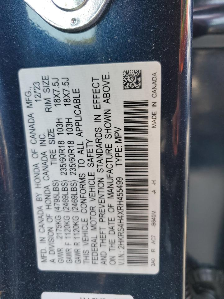 2024 HONDA CR-V EX VIN:2HKRS4H4XRH455499
