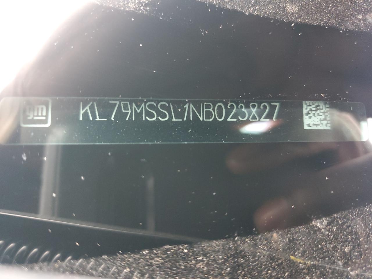 2022 CHEVROLET TRAILBLAZER ACTIV VIN:KL79MSSL1NB023827