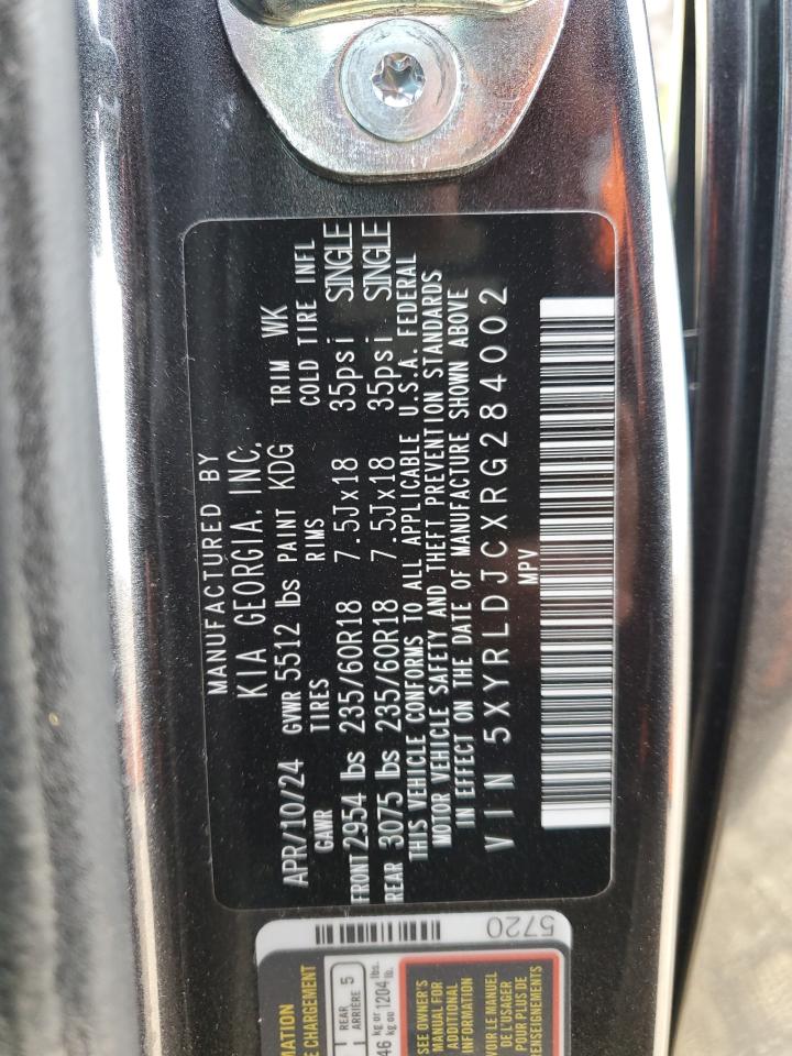 2024 KIA SORENTO S VIN:5XYRLDJCXRG284002