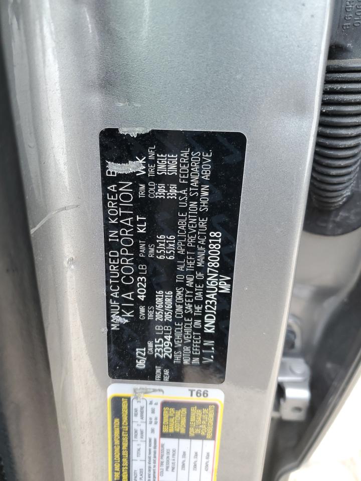 2022 KIA SOUL LX VIN:KNDJ23AU6N7800818