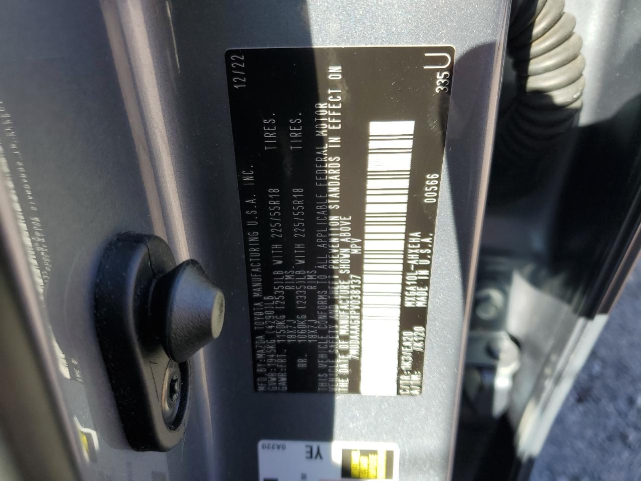 2023 TOYOTA COROLLA CROSS XLE VIN:7MUDAAAGXPV038137