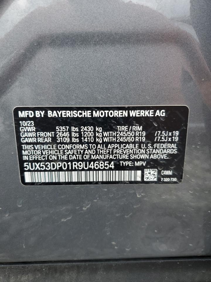 2024 BMW X3 XDRIVE30I VIN:5UX53DP01R9U46854