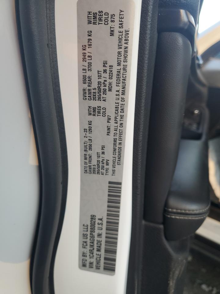 2023 JEEP GRAND CHEROKEE L LAREDO VIN:1C4RJKAG6P8800289