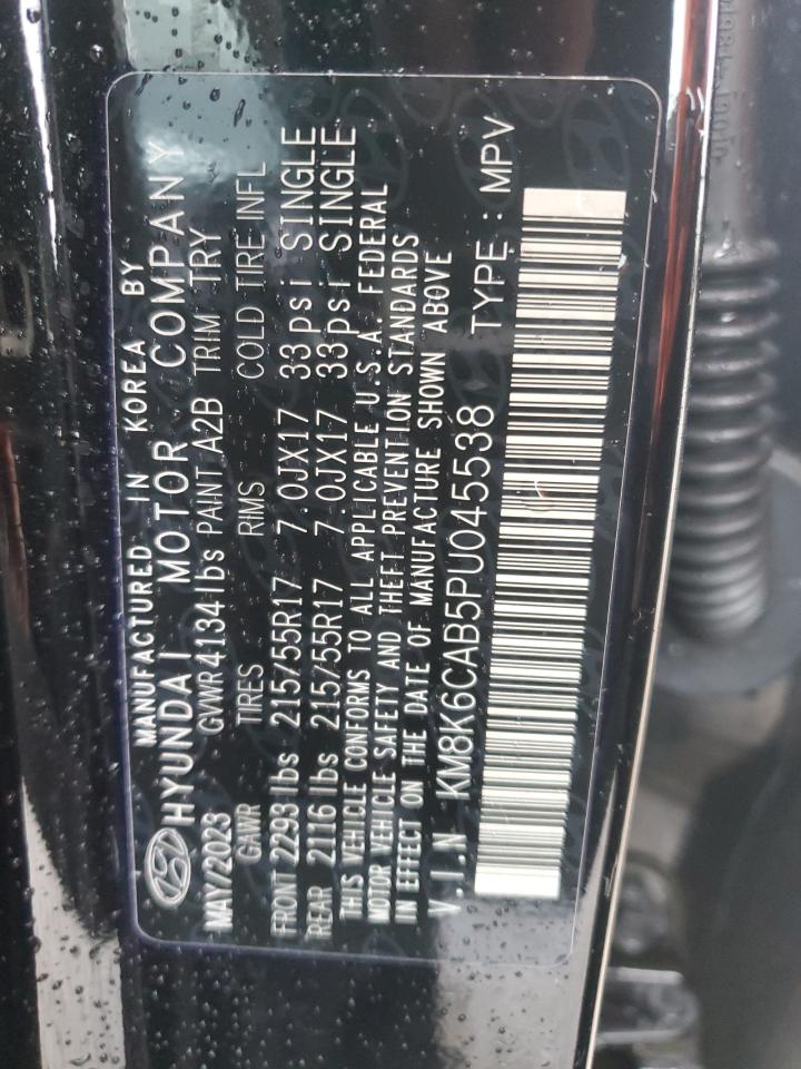 2023 HYUNDAI KONA SEL VIN:KM8K6CAB5PU045538