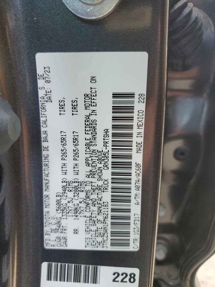 2023 TOYOTA TACOMA DOUBLE CAB VIN:3TMCZ5AN1PM621183