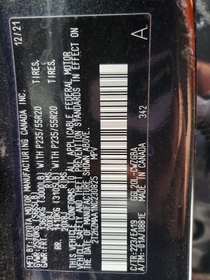 2022 LEXUS RX 350 VIN:2T2HZMAA1NC230825