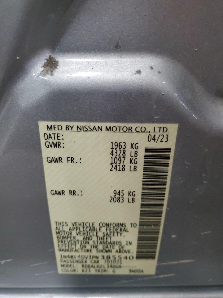 2023 NISSAN ALTIMA SV VIN:1N4BL4DV3PN385540
