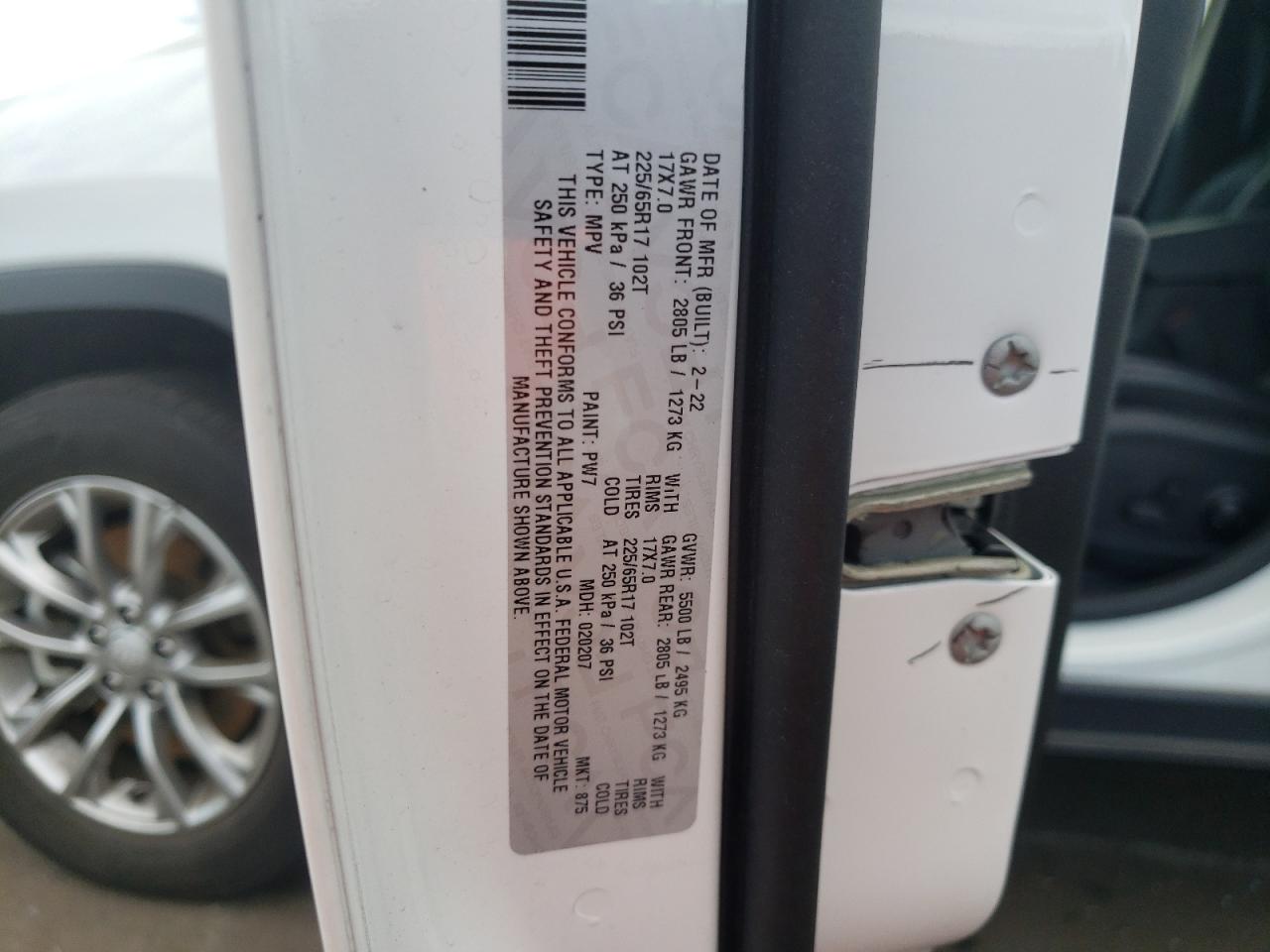 2022 JEEP CHEROKEE LATITUDE LUX VIN:1C4PJMMX5ND502285