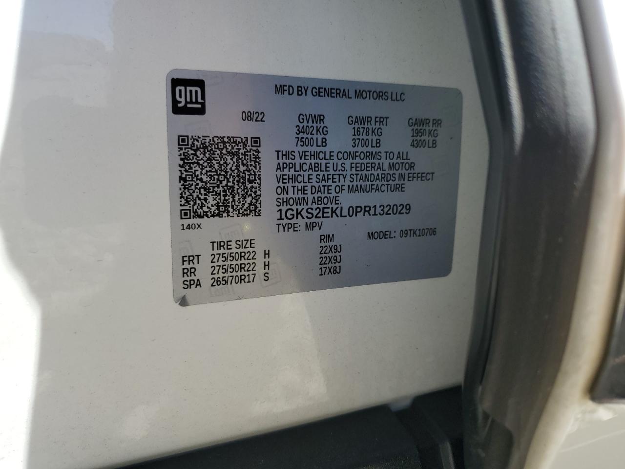 2023 GMC YUKON DENALI ULTIMATE VIN:1GKS2EKL0PR132029