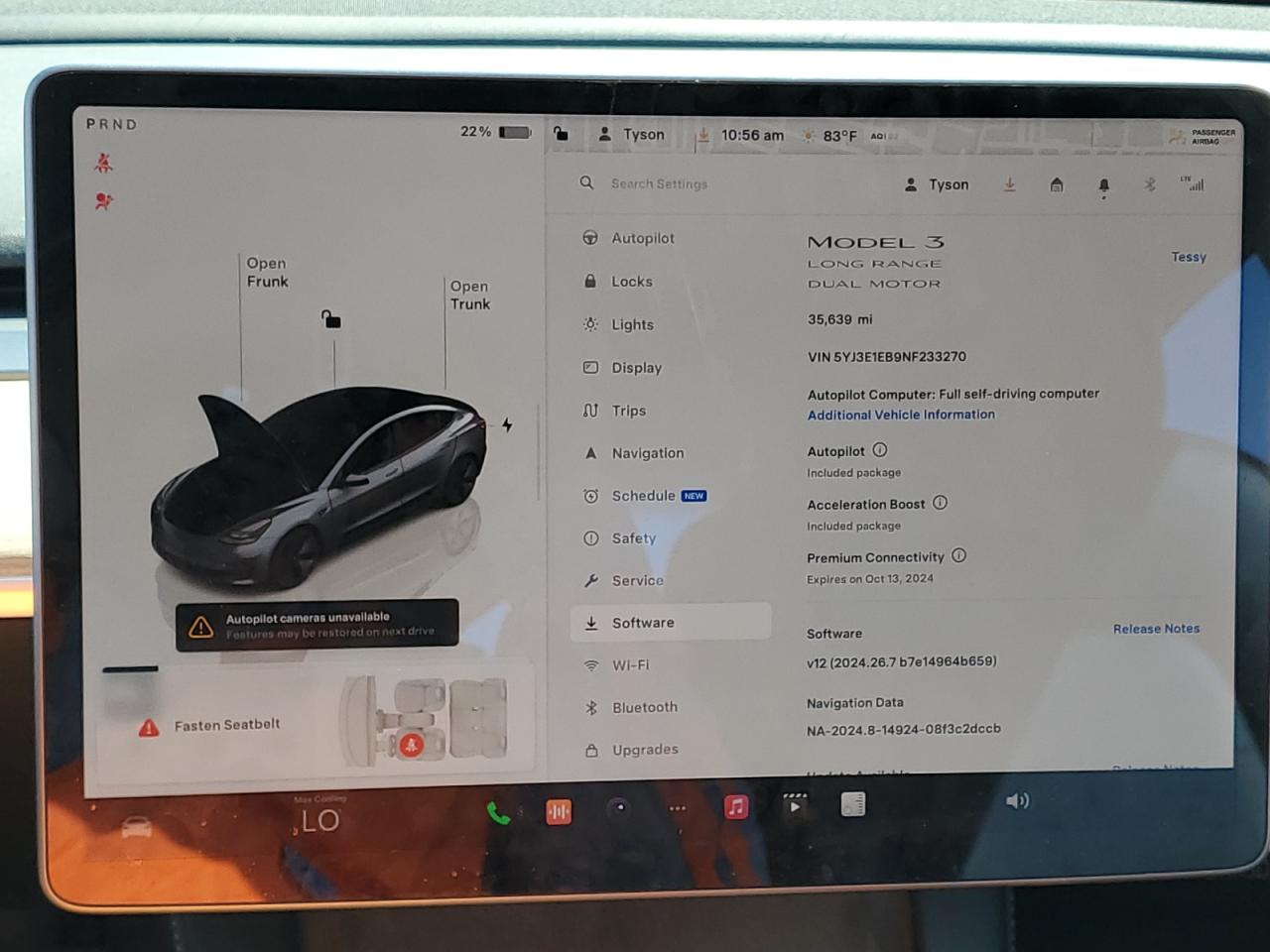 2022 TESLA MODEL 3  VIN:5YJ3E1EB9NF233270