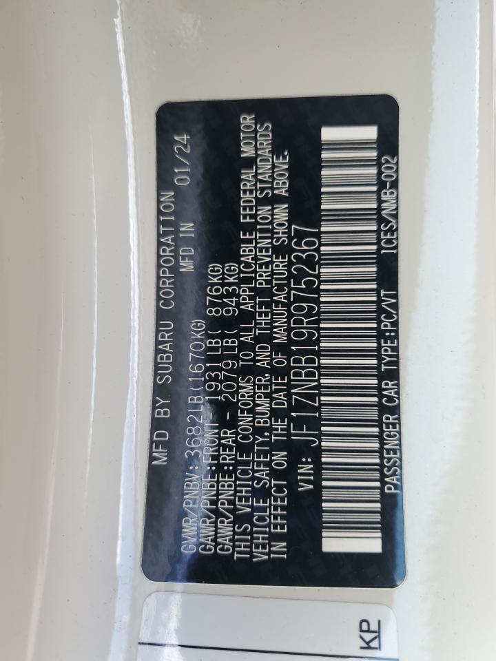 2024 TOYOTA GR 86 VIN:JF1ZNBB19R9752367