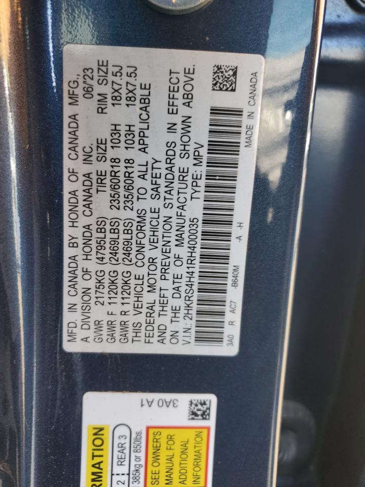 2024 HONDA CR-V EX VIN:2HKRS4H41RH400035