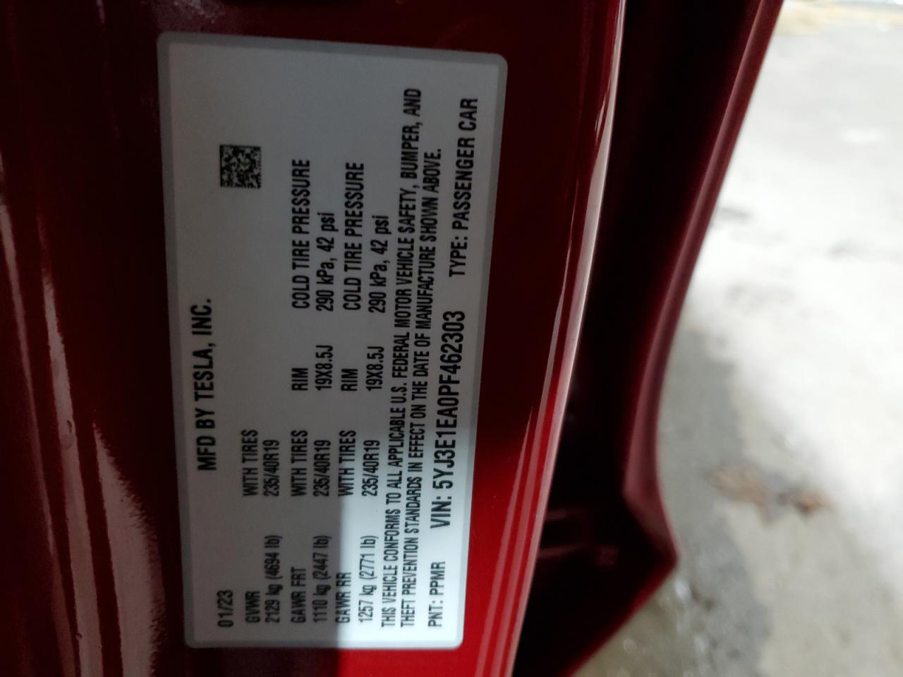 2023 TESLA MODEL 3  VIN:5YJ3E1EA0PF462303