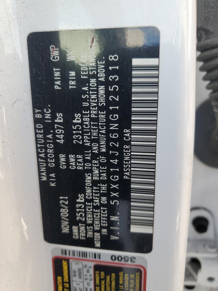 2022 KIA K5 LXS VIN:5XXG14J26NG125318