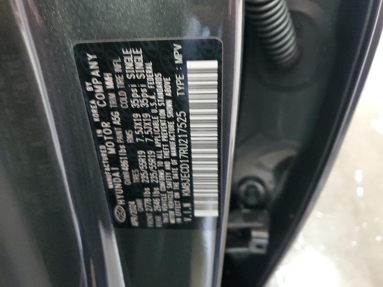 2024 HYUNDAI TUCSON LIMITED VIN:KM8JECD17RU217525