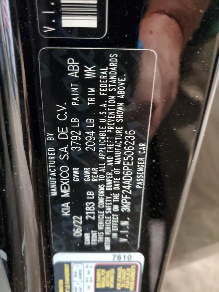 2023 KIA FORTE LX VIN:3KPF24AD6PE506236