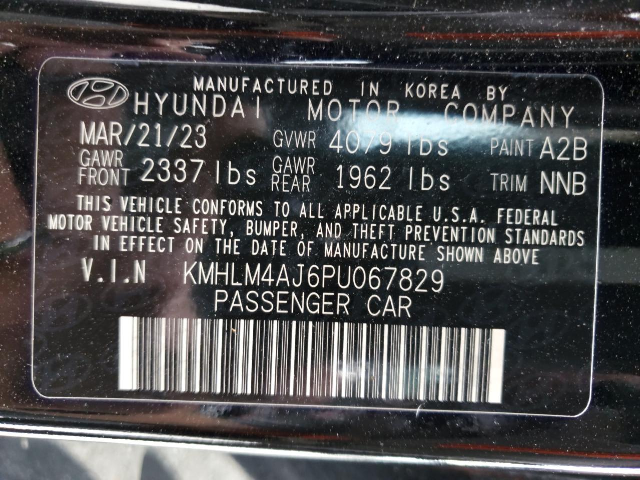 2023 HYUNDAI ELANTRA BLUE VIN:KMHLM4AJ6PU067829