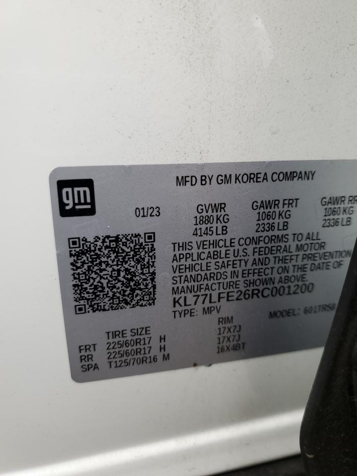 2024 CHEVROLET TRAX LS VIN:KL77LFE26RC001200