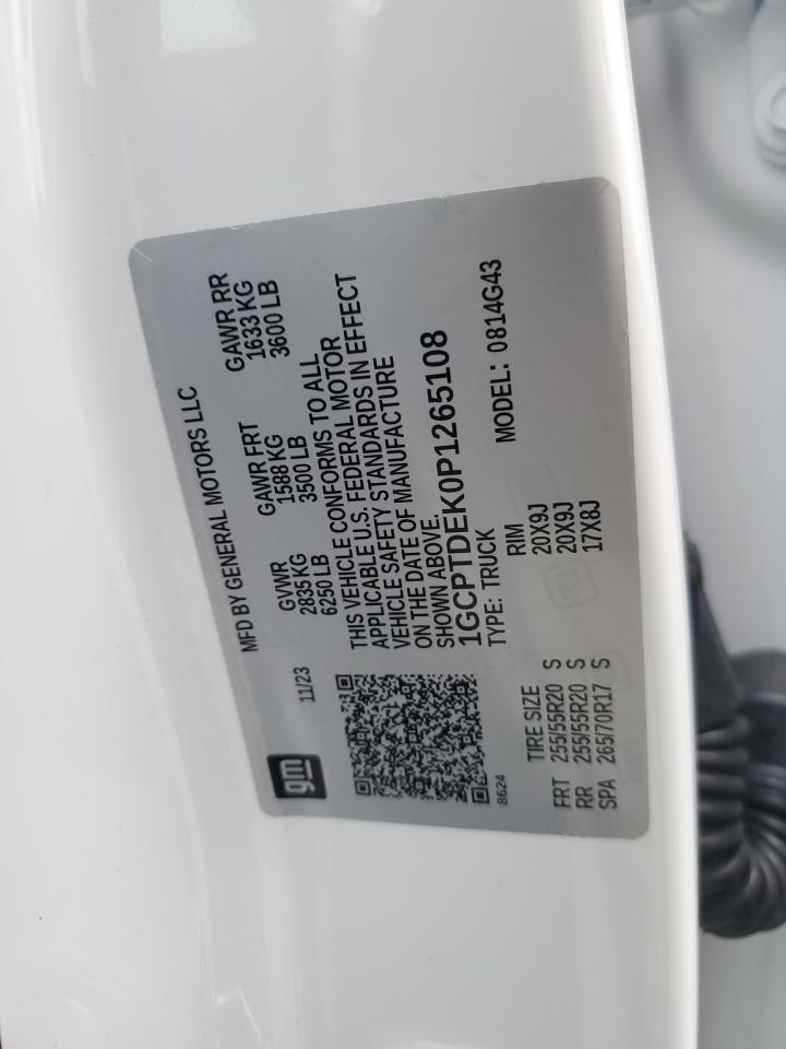 2023 CHEVROLET COLORADO Z71 VIN:1GCPTDEK0P1265108