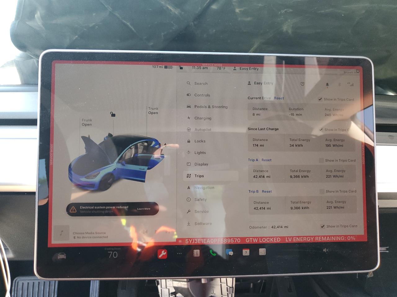 2023 TESLA MODEL 3  VIN:5YJ3E1EA0PF589570