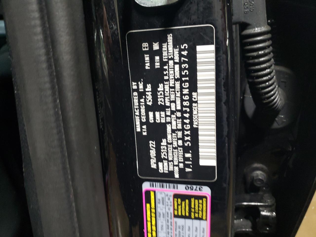 2022 KIA K5 GT VIN:5XXG44J86NG153745