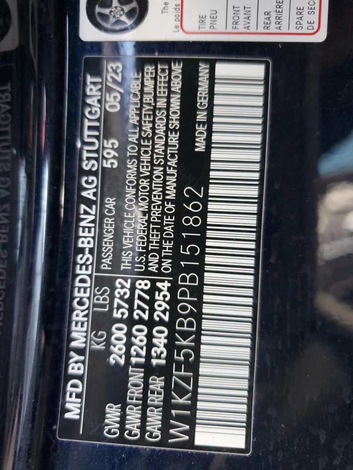 2023 MERCEDES-BENZ E 450 4MATIC VIN:W1KZF5KB9PB151862