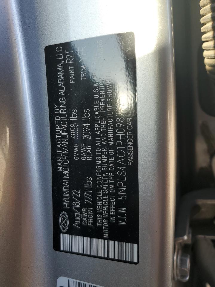 2023 HYUNDAI ELANTRA SEL VIN:5NPLS4AG1PH098222