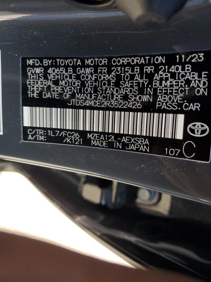 2024 TOYOTA COROLLA SE VIN:JTDS4MCE2R3522426