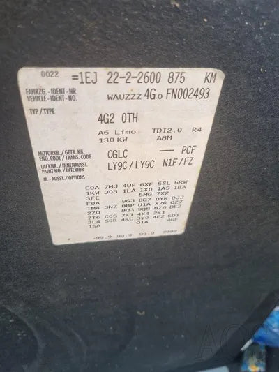 2015 Audi A6 WAUZZZ4G0FN002493 VIN:WAUZZZ4G0FN002493