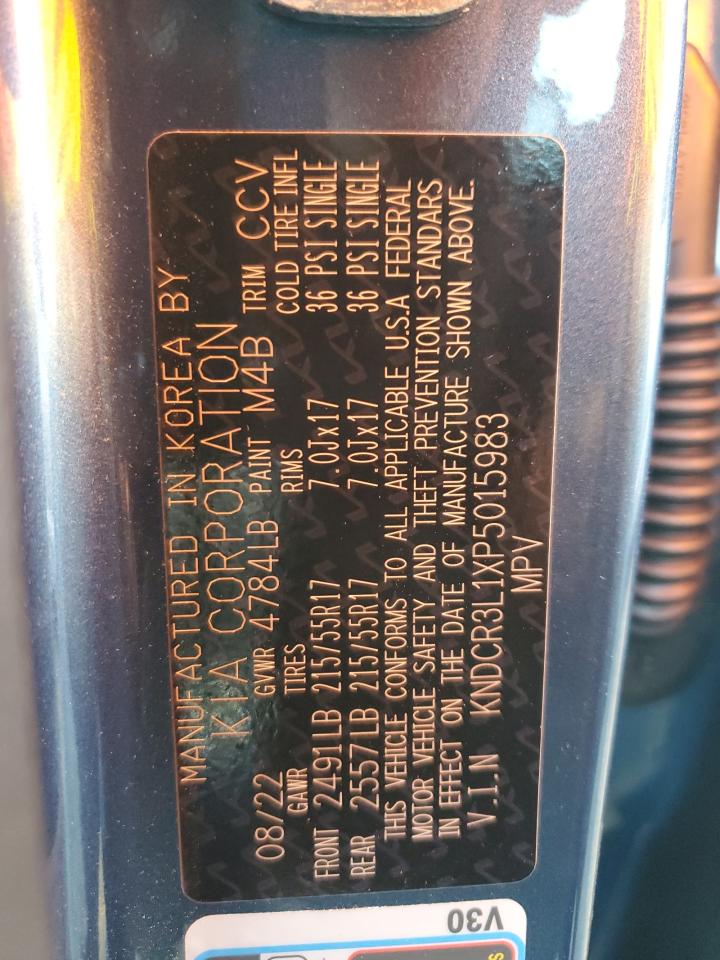 2023 KIA NIRO WIND VIN:KNDCR3L1XP5015983