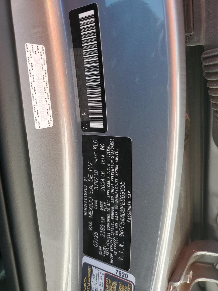 2023 KIA FORTE GT LINE VIN:3KPF54AD8PE669655