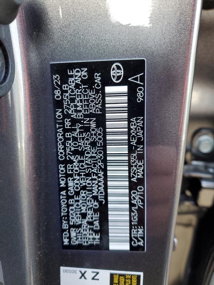 2023 TOYOTA CROWN XLE VIN:JTDAAAAF2P3015005