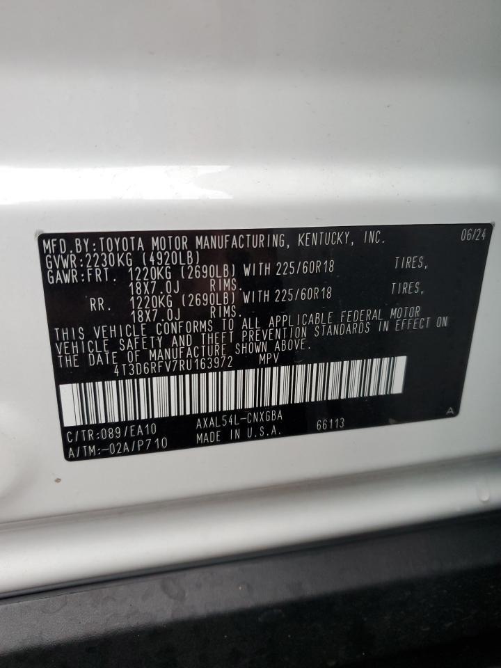 2024 TOYOTA RAV4 LIMITED VIN:4T3D6RFV7RU163972