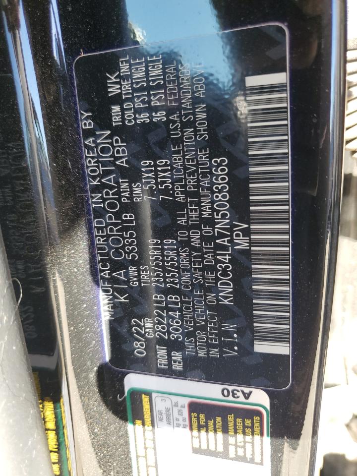 2022 KIA EV6 LIGHT VIN:KNDC34LA7N5083663