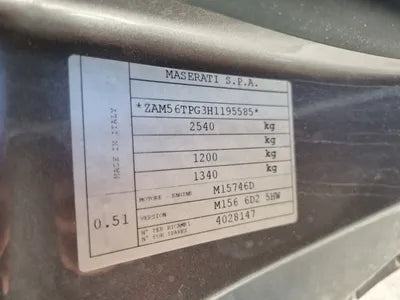 2017 Maserati Quattroporte ZAM56TPG3H1195585 VIN:ZAM56TPG3H1195585