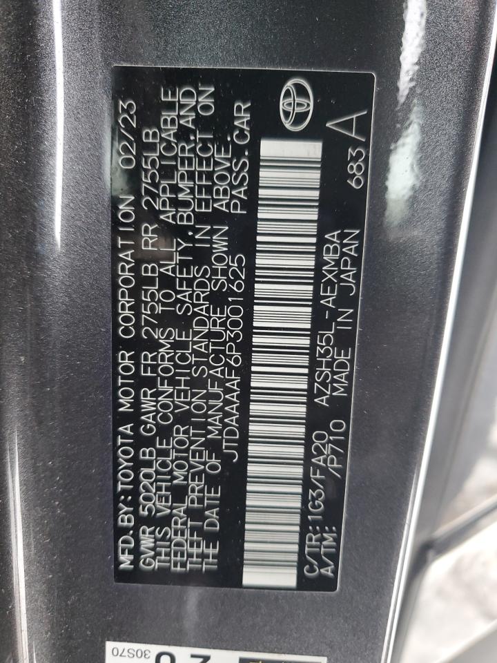 2023 TOYOTA CROWN XLE VIN:JTDAAAAF6P3001625