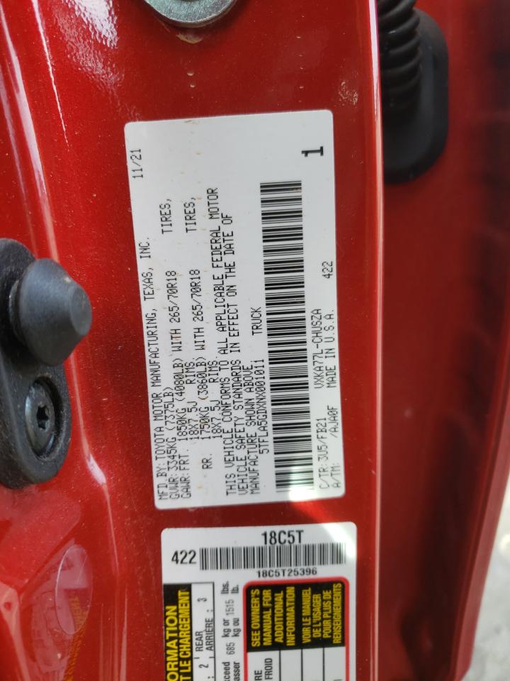 2022 TOYOTA TUNDRA DOUBLE CAB SR VIN:5TFLA5GDXNX001011