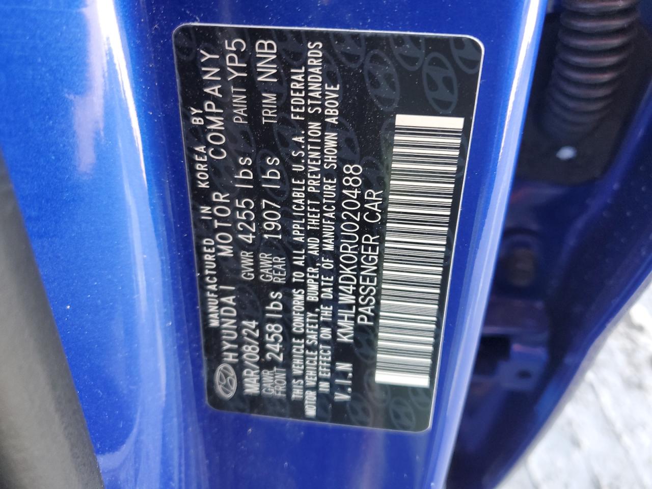 2024 HYUNDAI ELANTRA N  VIN:KMHLW4DK0RU020488