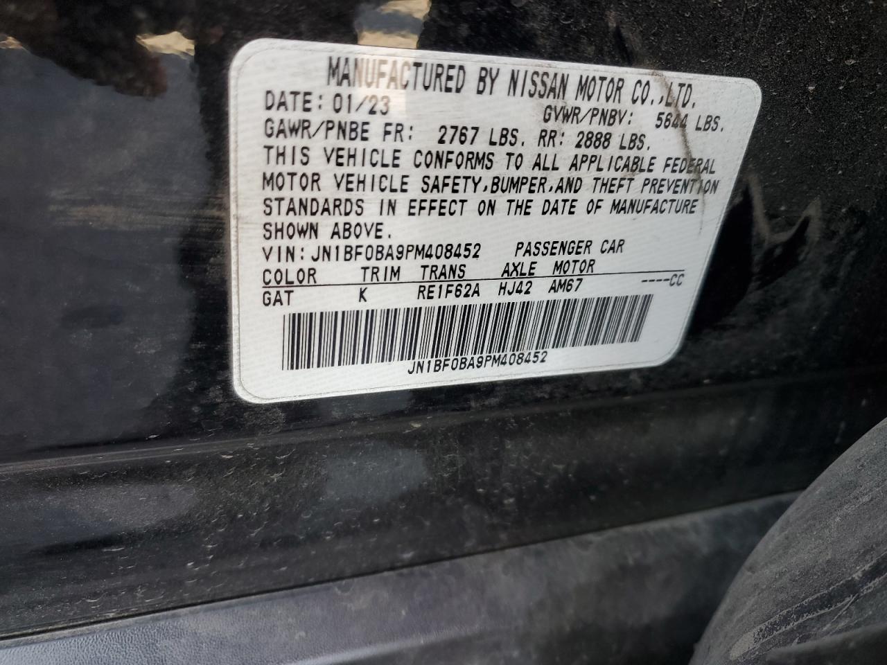 2023 NISSAN ARIYA EVOLVE+ VIN:JN1BF0BA9PM408452