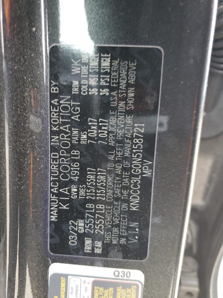 2022 KIA NIRO S VIN:KNDCC3LG0N5158721