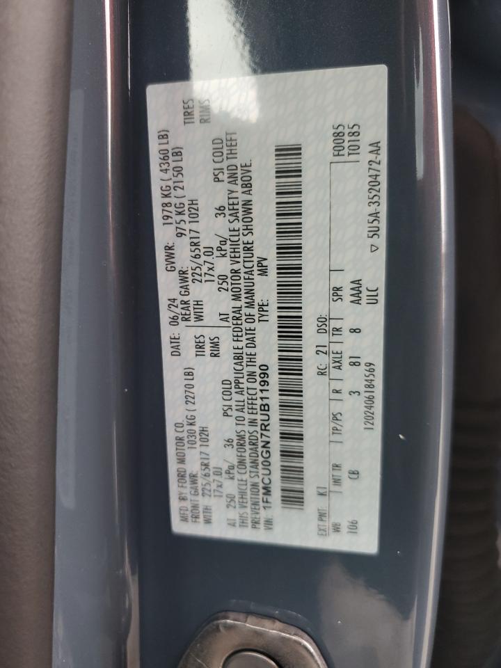 2024 FORD ESCAPE ACTIVE VIN:1FMCU0GN7RUB11990
