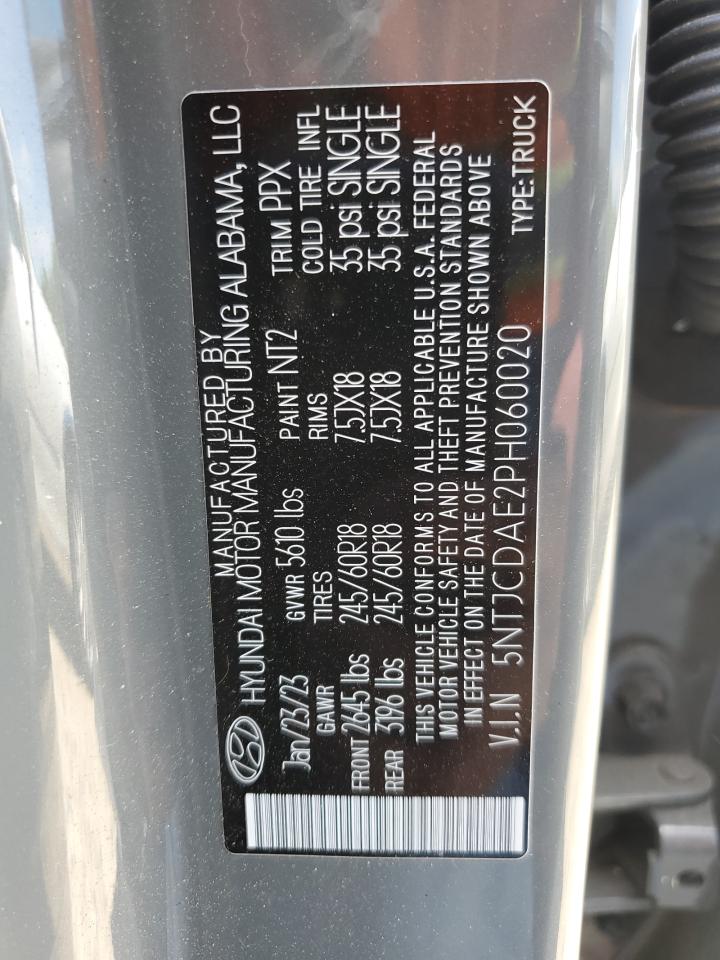 2023 HYUNDAI SANTA CRUZ SEL VIN:5NTJCDAE2PH060020