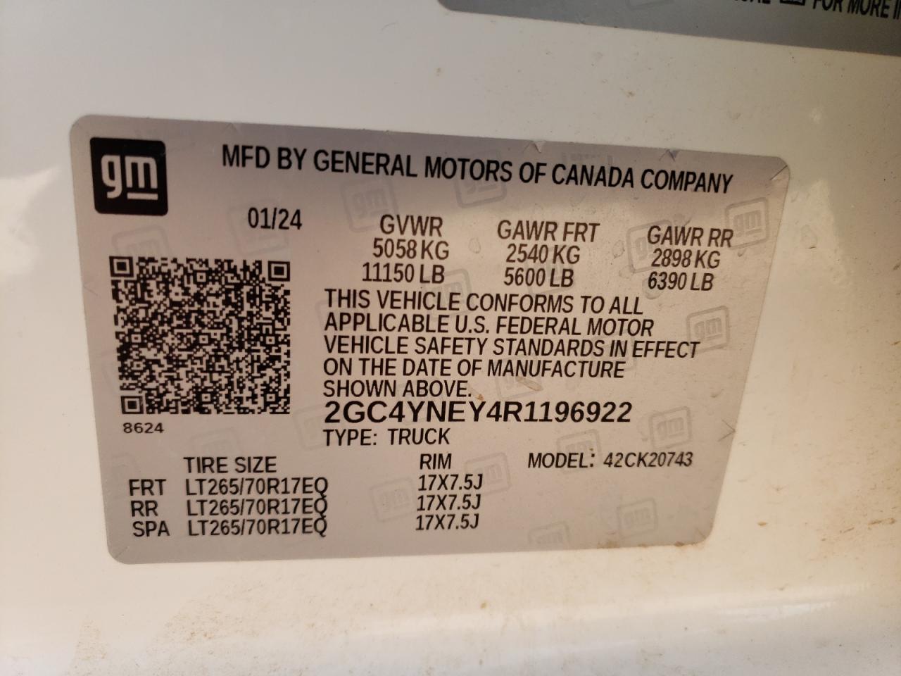 2024 CHEVROLET SILVERADO K2500 HEAVY DUTY LT VIN:2GC4YNEY4R1196922