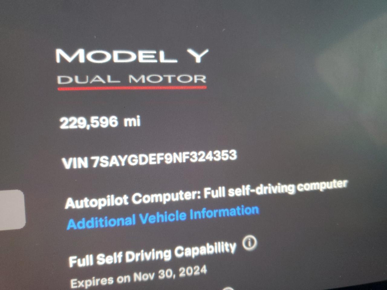2022 TESLA MODEL Y  VIN:7SAYGDEF9NF324353