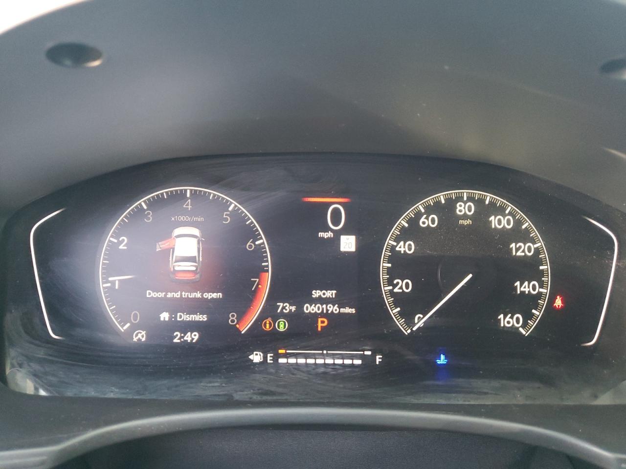 2022 HONDA CIVIC SPORT VIN:2HGFE2F56NH530424
