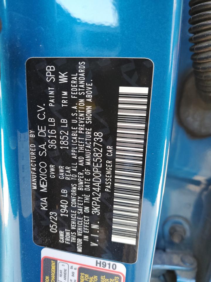 2023 KIA RIO LX VIN:3KPA24AD0PE582738