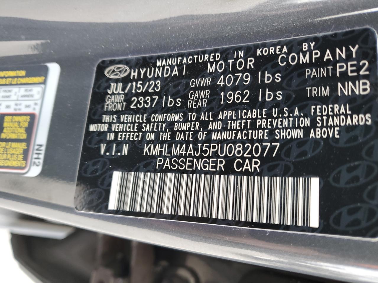 2023 HYUNDAI ELANTRA BLUE VIN:KMHLM4AJ5PU082077