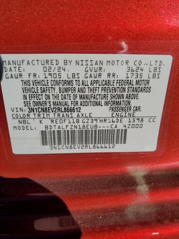 2024 NISSAN VERSA SV VIN:3N1CN8EV2RL866612